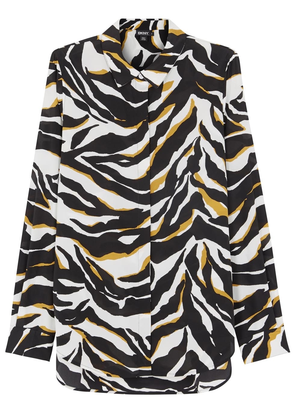 Tiger print stretch silk blouse