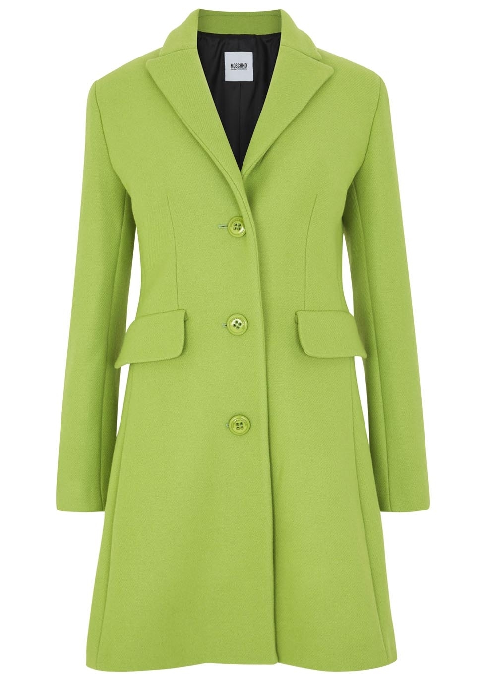 Lime green wool blend coat