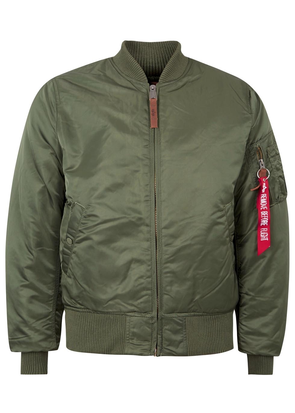 Army green satin twill bomber jacket