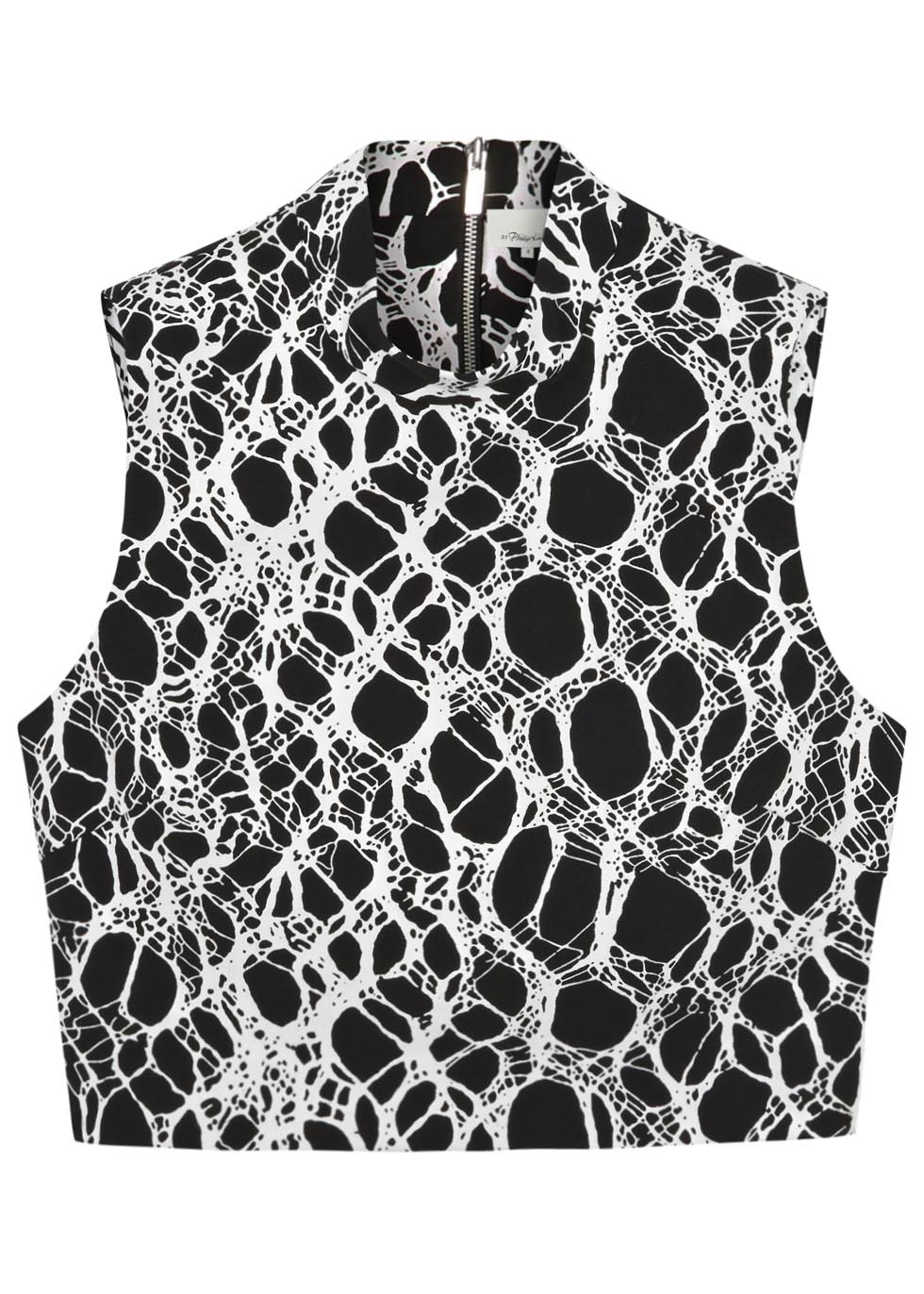 Aisling monochrome cropped printed top