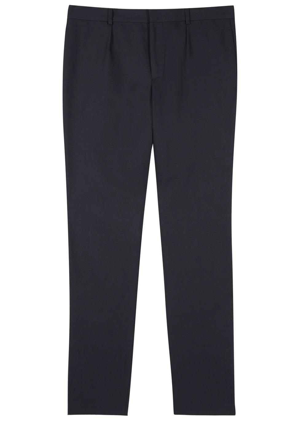 Navy wool blend trousers