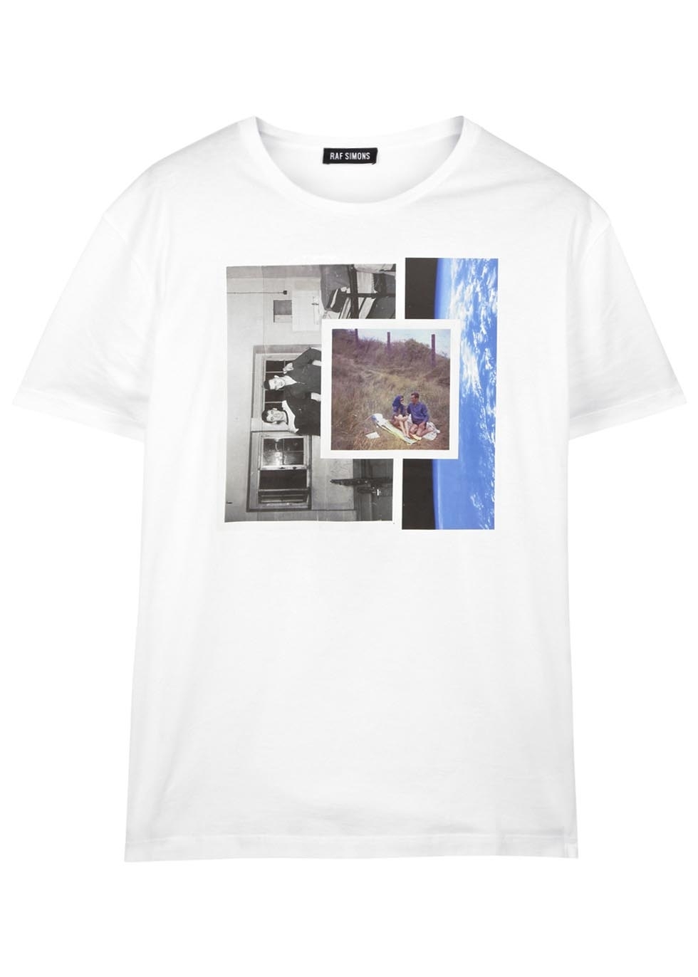 White photo print cotton T-shirt