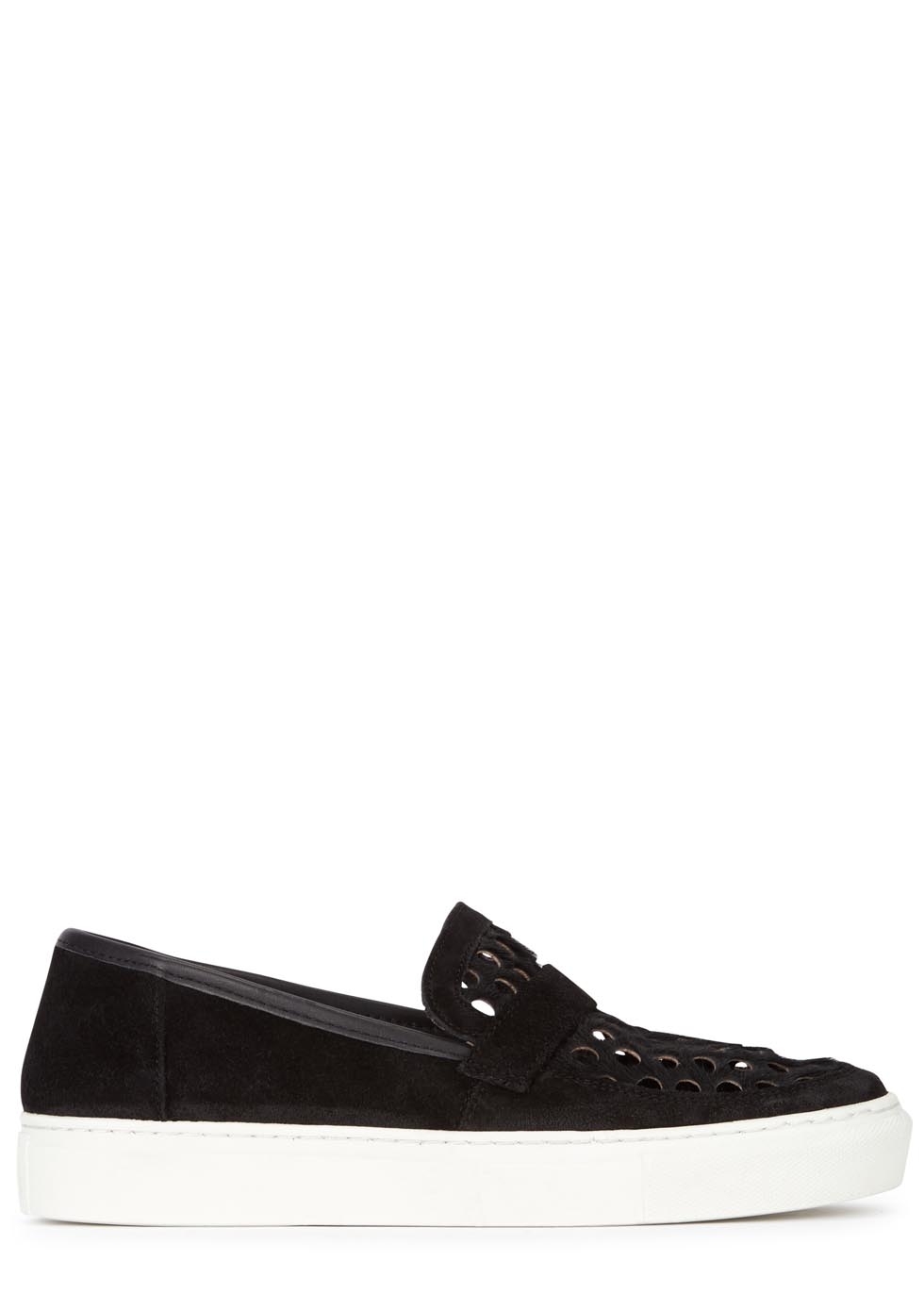 Stacy black suede and calf hair skate shoes