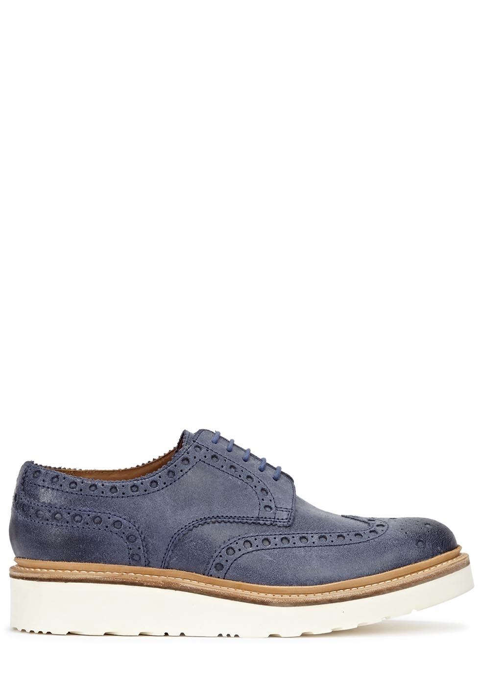Archie blue brushed leather brogues