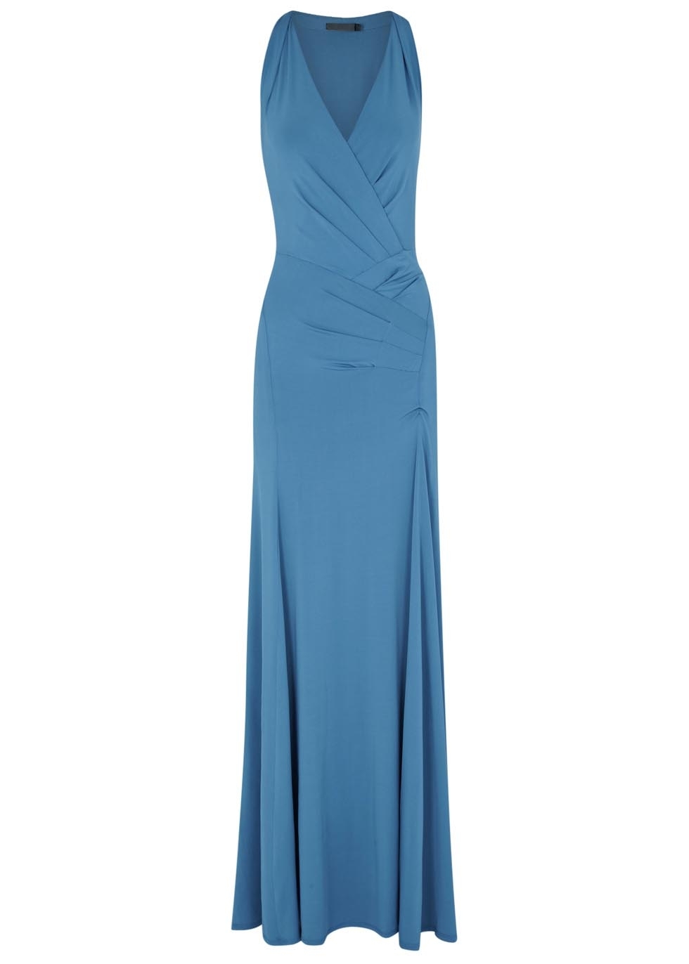 Petrol blue jersey gown