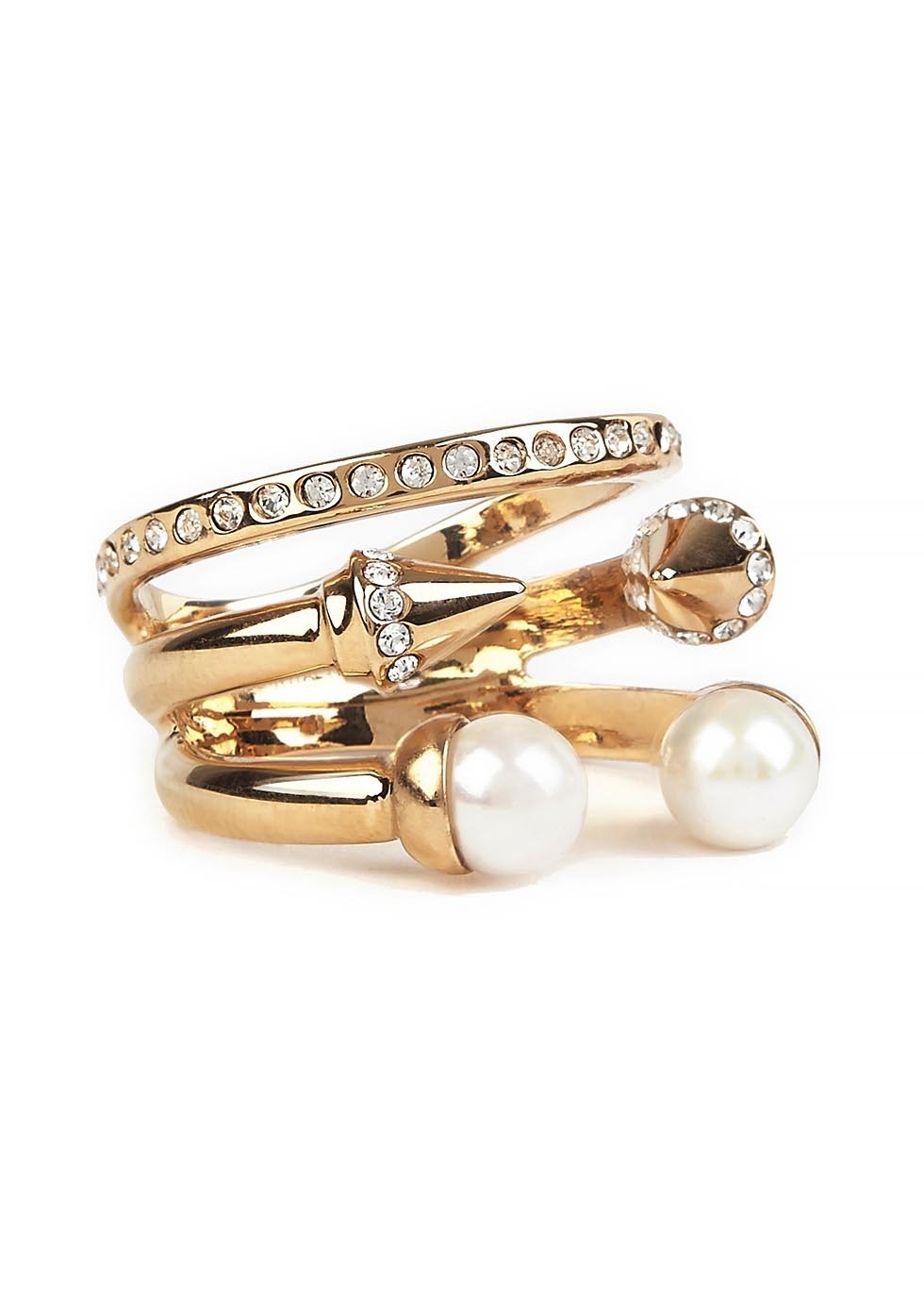 Ultra Mini Tre Pearl rose gold-plated ring