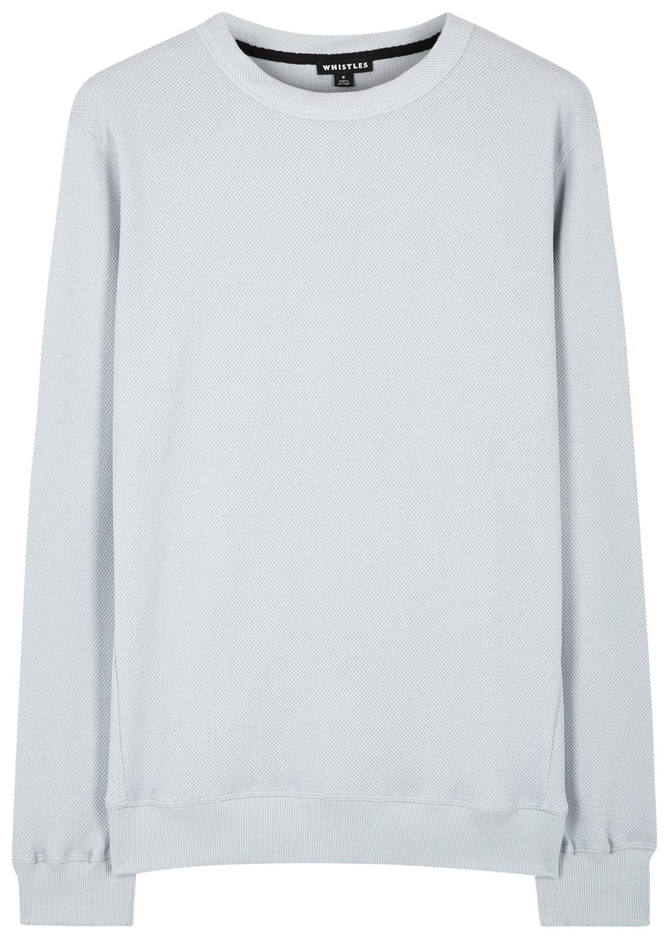 Pale grey textured cotton sweatshirt