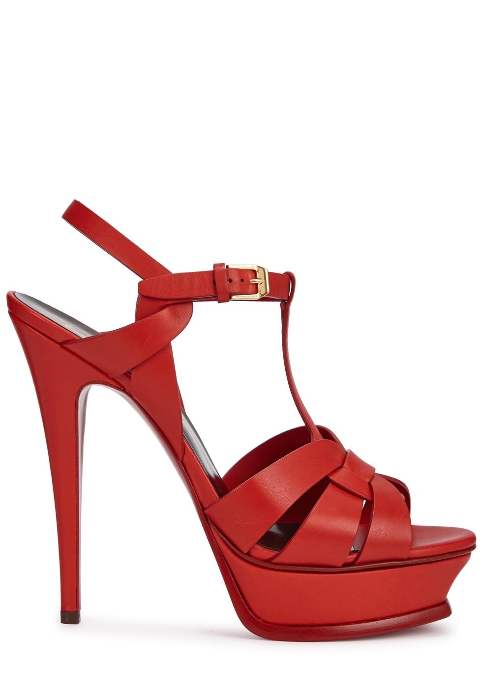 Tribute red leather sandals